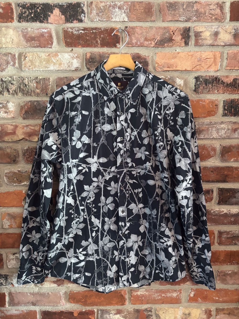 Liberty Of London Men’s Gray Floral Printed Button Down Dress Shirt